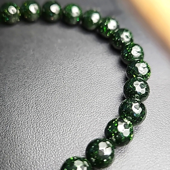 Mens Natural Green Spinel Gemstone Bracelet - Picture 3 of 3
